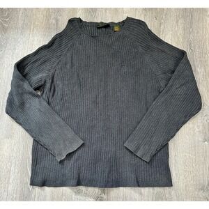 Timberland Sweater Mens 2XL Gray Pullover Tight Knit Ribbed Jumper Sweater